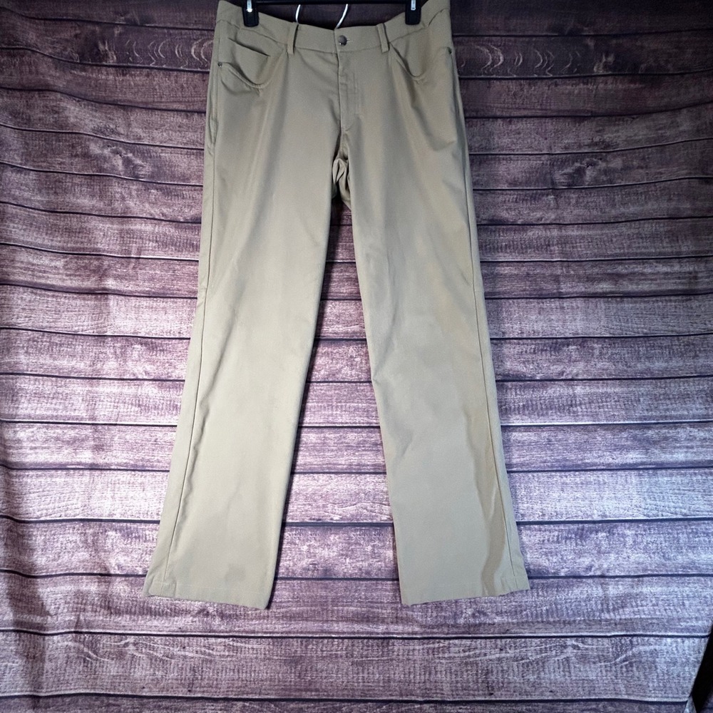 Lululemon ABC Pant Mens 36x32 Tan Khaki 5-Pocket Warpstreme Stretch Performance